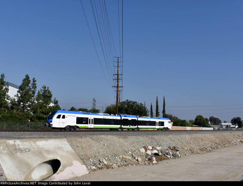 Eastbound heading away from me toward its next stop of Redlands ESRI Station